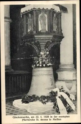 Ak Meißen an der Elbe, Pfarrkirche St. Benno, Glockenweihe 1928