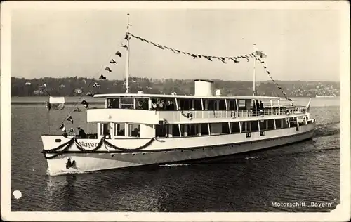 Ak Motorschiff Bayern auf dem Starnberger See