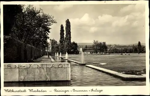 Ak Wiesbaden in Hessen, Reisinger Brunnen Anlage, Opelbad Gaststätte am Neroberg