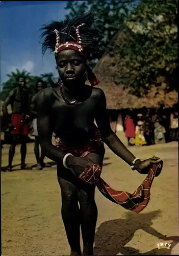 Ak L'Afrique en Couleurs, la Danseuse du Mouchoir, barbusige Afrikanerin