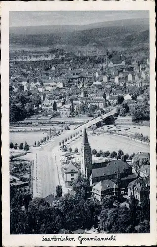 Ak Saarbrücken im Saarland, Totalansicht der Ortschaft