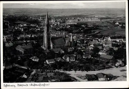 Ak Schleswig an der Schlei, Altstadt, Fliegeraufnahme, Dom