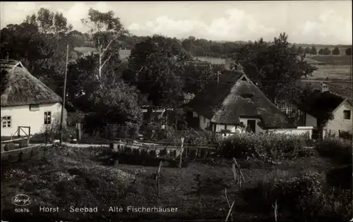 Ak Niechorze Seebad Horst Pommern, Alte Fischerhäuser