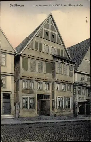 Ak Stadthagen in Niedersachsen, Niedernstraße, Haus aus dem Jahre 1582