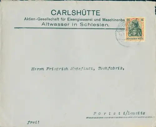 Ak Stary Zdrój Altwasser Wałbrzych Waldenburg Schlesien, Carlshütte, Karlshütte, Briefumschlag