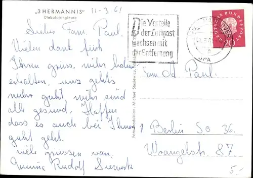 Ak 3 Hermannis, Diabolojongleure, Artisten, Portrait