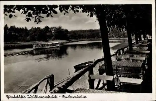 Ak Berlin Zehlendorf Wannsee, Gaststätte Kohlhasenbrück, Rudererheim, Salondampfer