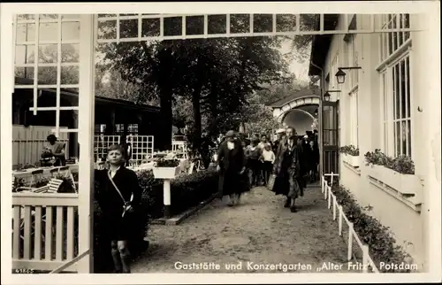 Ak Potsdam in Brandenburg, Gaststätte Konzertgarten Alter Fritz, Außenbereich