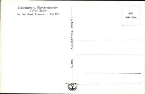 Ak Potsdam in Brandenburg, Gaststätte Konzertgarten Alter Fritz, Außenbereich