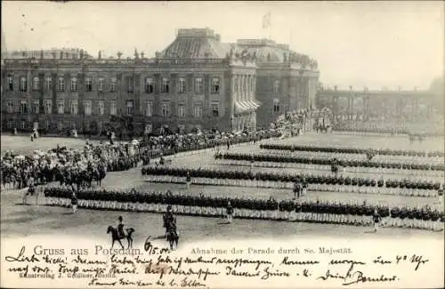 Ak Potsdam in Brandenburg, Abnahme der Parade durch Kaiser Wilhelm II.