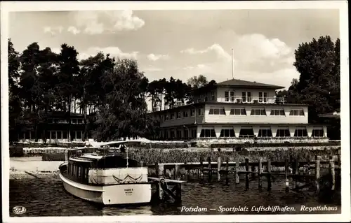 Ak Potsdam in Brandenburg, Regattahaus, Luftschiffhafen am Templiner See