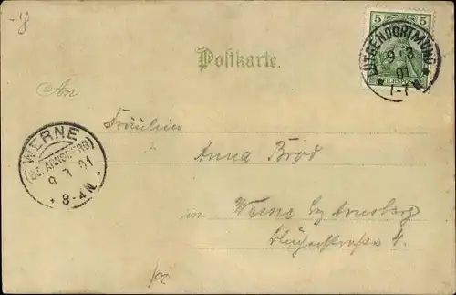 Halt gegen das Licht Litho Landschaft mit Ortschaft, Meteor 581