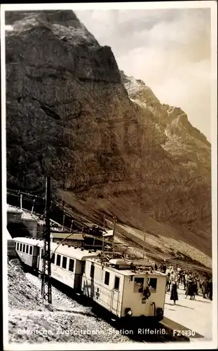 Ak Zugspitze, Bayerische Zugspitzbahn Station Riffelriß