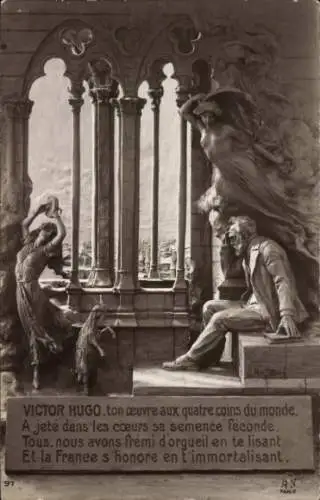 Künstler Ak Victor Hugo, Et la France s'honore en immortalisant