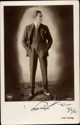 Ak Schauspieler Jack Trevor, Portrait, Autogramm