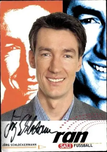 Ak Schauspieler Jörg Schlockermann, Portrait, ran SAT.1 Fußball, Autogramm