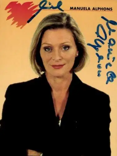 Ak Schauspielerin Manuela Alphons, Portrait, Verbotene Liebe, Autogramm