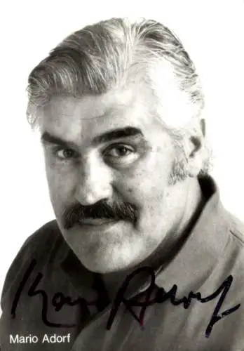 Ak Schauspieler Mario Adorf, Portrait, Autogramm