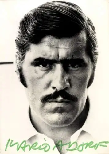 Ak Schauspieler Mario Adorf, Portrait, Autogramm