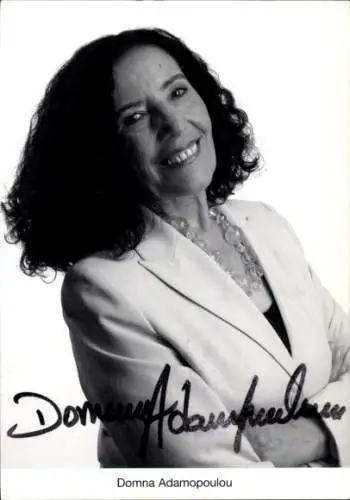 Ak Schauspielerin Domna Adamopoulou, Portrait als Elena Sarikakis, Lindenstraße, Autogramm