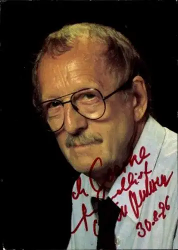 Ak Schauspieler Erwin Geschonneck, Schauspielerensemble des Fernsehen der DDR, Portrait, Autogramm