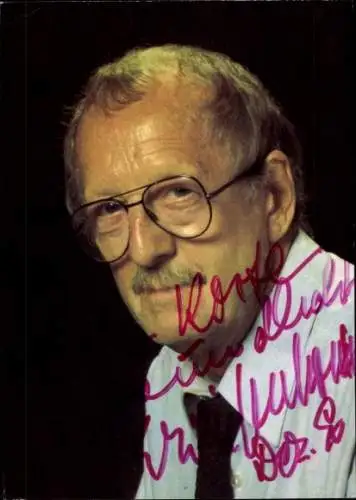 Ak Schauspieler Erwin Geschonneck, Schauspielerensemble des Fernsehen der DDR, Portrait, Autogramm