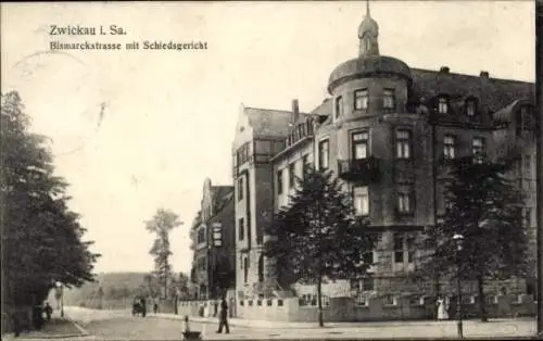 Ak Zwickau in Sachsen, Bismarckstraße, Schiedsgericht