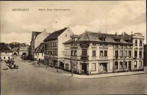 Ak Meuselwitz in Thüringen, Markt, Ecke Altenburgerstraße