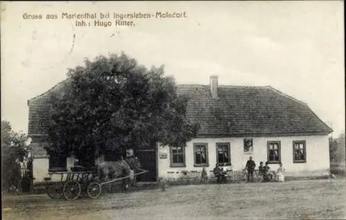 Ak Marienthal Nesse Apfelstädt, Gasthaus von Hugo Ritter, Pferdekarre