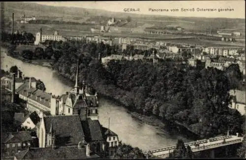 Ak Gera in Thüringen, Blick von Schloss Osterstein aus, Untermhaus