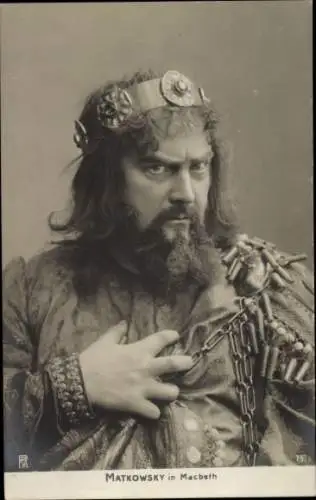 Ak Schauspieler Adalbert Matkowsky, Macbeth