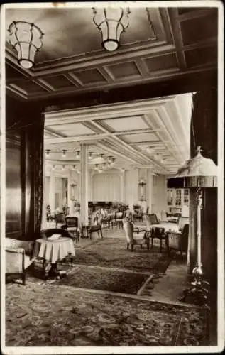 Ak Dampfschiff Cap Arcona, Turbinenschnelldampfer, HSDG, Durchblick zum Festsaal