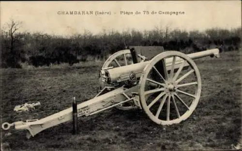 Ak Französische Armee, 75mm-Feldgeschütz, Chambaran Isère