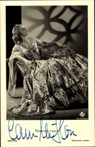 Ak Schauspielerin Camilla Horn, Portrait, Ross Verlag 3317/2, Autogramm