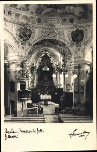 Ak Zell am Ziller in Tirol, Kirche, Innenansicht