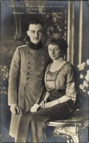 Ak Herzog Ernst August von Braunschweig, Prinzessin Victoria Luise von Preußen, Liersch 4129