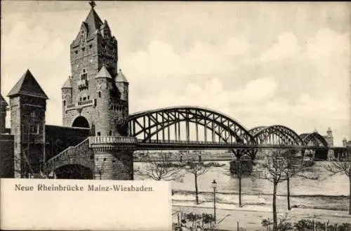 Ak Mainz am Rhein, Wiesbaden, neue Rheinbrücke