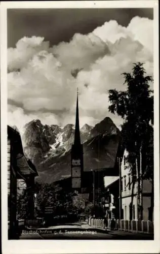 Ak Bischofshofen in Salzburg, Dorfpartie, Tennengebirge
