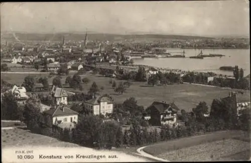 Ak Konstanz am Bodensee, Gesamtansicht, Blick von Kreuzlingen aus