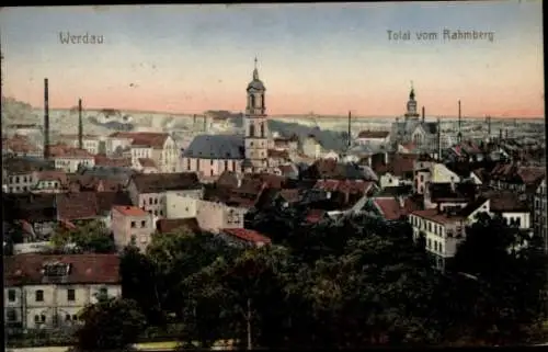 Ak Werdau in Sachsen, Total vom Rahmberg