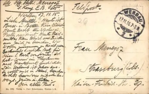 Ak Werdau in Sachsen, Stadtpark, Statue