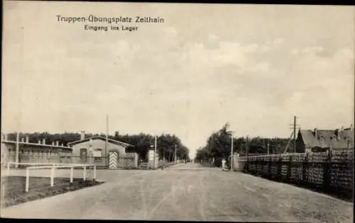Ak Zeithain in Sachsen, Truppenübungsplatz, Eingang ins Lager