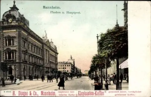 Ak Mannheim in Baden, Planken, Hauptpost