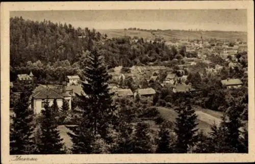 Ak Ilmenau in Thüringen, Wohnhäuser, Kirche, Wald, Landschaftsansicht