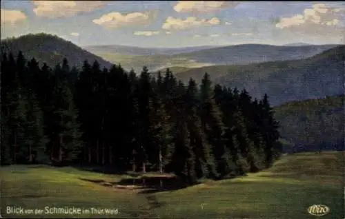 Ak Gehlberg Suhl in Thüringen, Blick von der Schmücke, Panorama