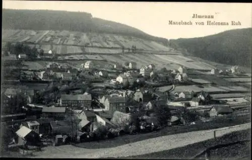 Ak Manebach Ilmenau in Thüringen, Blick von Helenens Ruh