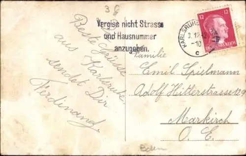 Ak Karlsruhe in Baden, Kaiserstraße, Straßenbahn, Geschäfte, Passanten