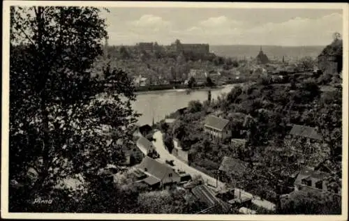 Ak Pirna Sachsen, Gesamtansicht, Elbe