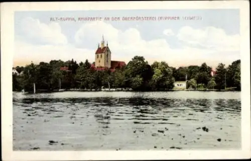 Ak Altruppin Neuruppin, Rhinpartie an der Oberförsterei, Panorama