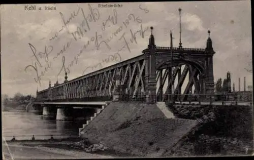 Ak Kehl am Rhein, Rheinbrücke